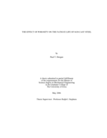 The effect of porosity on the fatigue life of 8630 cast steel