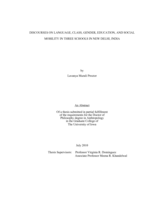 Discourses on language, class, gender, education, and social mobility in three schools in New Delhi, India