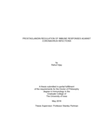 Prostaglandin regulation of immune responses against coronavirus infections