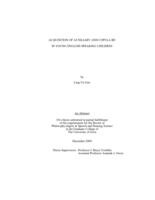 Acquisition of auxiliary and copula BE in young English-speaking children