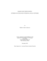 Making good things happen: optimism and the range of personal social networks