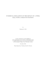 Numerical simulation of the impact of a steel ball with a rigid foundation