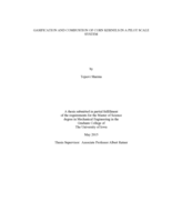 Gasification and combustion of corn kernels in a pilot scale system