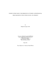 Women in percussion: the emergence of women as professional percussionists in the United States, 1930-present
