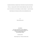 "Maybe we should assume that they're on Match.com with totally unrealistic expectations precisely because they can't function in the normal dating world": negotiating the stigma of online dating on Edatereview.com