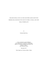 Organizational level factors and their association with smoking-related initiatives and outcomes at small and very small workplaces