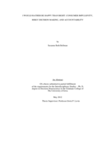 I would rather be happy than right: Consumer impulsivity, risky decision making, and accountability