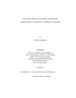 Exploring word and strategy knowledge of high school students in a German classroom