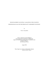 The development and initial validation of the cognitive response bias scale for the personality assessment inventory