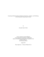 Examining the relations between subjective social class, academics, and well-being in first-generation college student veterans