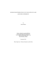 Method for determination of octane rating by flame quenching experiments