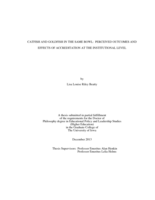 Catfish and goldfish in the same bowl: perceived outcomes and effects of accreditation at the institutional level