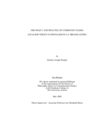 The policy and practice of community radio: localism versus nationalism in U.S. broadcasting