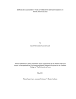 Exposure assessment for automotive repair tasks in an attached garage
