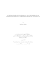 A phenomenological study examining the lived experiences of counseling professionals working with individuals living with HIV