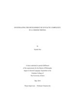 Investigating the development of syntactic complexity in L2 Chinese writing