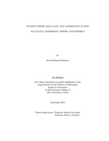 Student effort, race gaps, and affirmative action in college admissions: theory and empirics