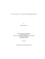 Love. Sex. Shoes. A collection of performance essays