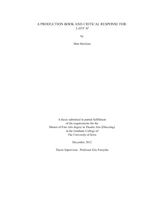 A production book and critical response for: Lady M