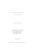 The clarinet chamber music of Phyllis Tate