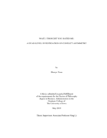 Wait, I thought you hated me: a dyad-level investigation of conflict asymmetry