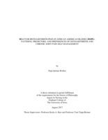 Help for Osteoarthritis Pain in African American Elders (HOPE): patterns, predictors, and preferences of osteoarthritis and chronic joint pain self-management