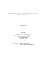 Perceived stigma in persons with early stage dementia and its impact on anxiety levels