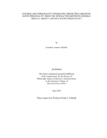 Controlling personality tendencies: predicting observer-rated personality from the interaction between general mental ability and self-rated personality