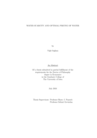 Water scarcity and optimal pricing of water