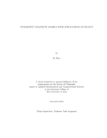Stochastic volatility models with applications in finance