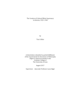 The creation of cultural white supremacy in Arizona, 1925-1940