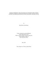 Characterizing the changes in student discussion after teacher questions with changing grade level