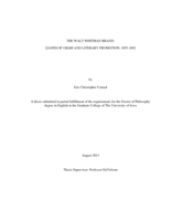 The Walt Whitman brand: Leaves of grass and literary promotion, 1855-1892
