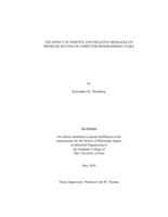 The effect of positive and negative messages on problem solving in computer programming tasks
