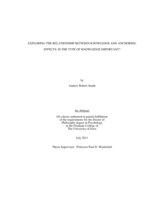 Exploring the relationship between knowledge and anchoring effects: is the type of knowledge important?