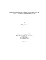Addressing the non-artist's approach to art: a study of pre-service teachers in an art methods course