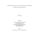 Client-rated helpfulness of two approaches for addressing religious concerns in therapy