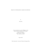 Essays on information, search and pricing