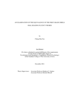 An examination of the equivalence of the first grade DIBELS oral reading fluency probes