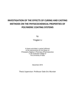 Investigation of the effects of curing and casting methods on the physicochemical properties of polymeric coating systems
