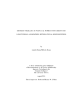 Distress tolerance in perinatal women: concurrent and longitudinal associations with maternal responsiveness