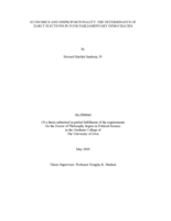 Economics and disproportionality: the determinants of early elections in four parliamentary democracies