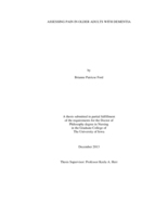 Assessing pain in older adults with dementia