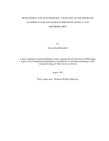 Development and psychometric validation of the Perceived Classism Scales: measures of perceived social class discrimination