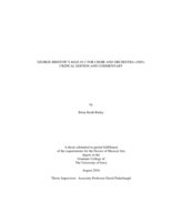 George Bristow's Mass in C for choir and orchestra (1885): critical edition and commentary