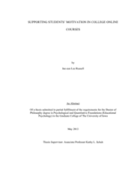 Supporting students' motivation in college online courses