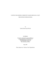 Context for Filipino community based orofacial cleft prevention interventions