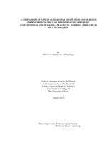 A comparison of gingival marginal adaptation and surface microhardness of class II resin based composites (conventional and bulk fill) placed in layering versus bulk fill techniques
