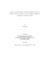 Effects of using corpora and online reference tools on foreign language writing: a study of Korean learners of English as a second language