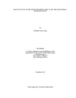 Regulation of protein phosphatase 2A by proteasomal degradation